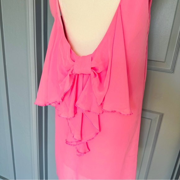 NWT Francesca’s Pink Bow Tie Halter Low Back Mini Dress - Picture 4 of 7